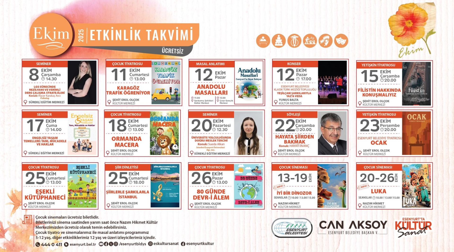 Ekim 2025 Etkinlik Takvimi