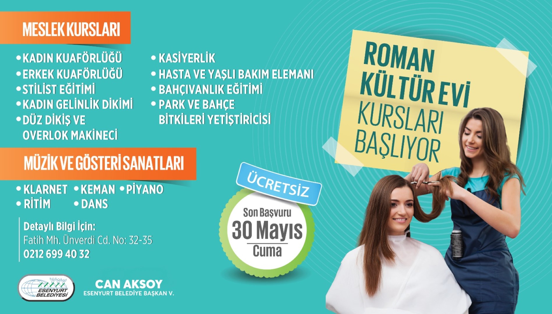 Roman Kültür Evi Kursları Başlıyor